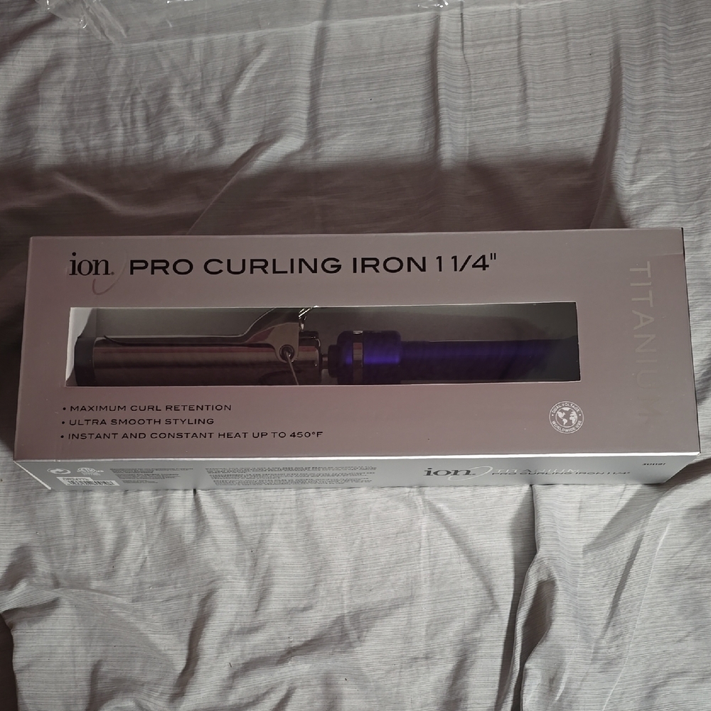 Pro Curling Iron 1 1/4" - Silver and Blue
